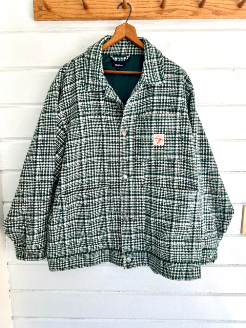 MALBON GOLF Hitch Tweed Jacket in Dark Green - L